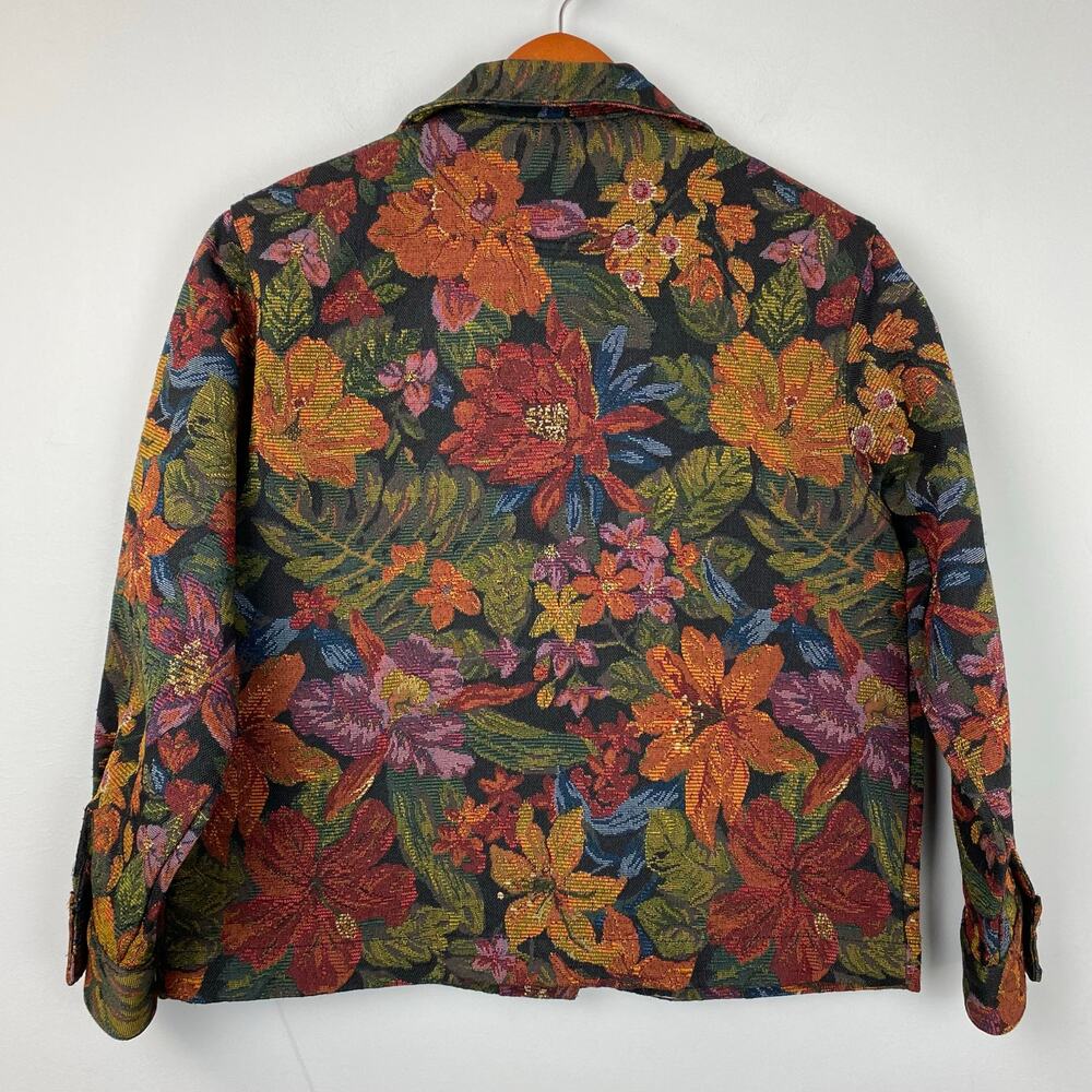Vintage Touch O’ Blue Floral Earthy Boho Tapestry Chore Jacket Small - Picture 10 of 10